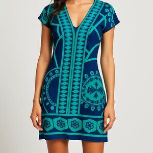 Banana‎ Republic Teal and Navy Mini Dress